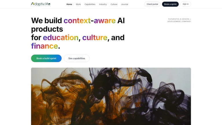 Adaptiv website homepage screenshot