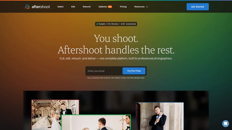 Aftershoot website homepage screenshot