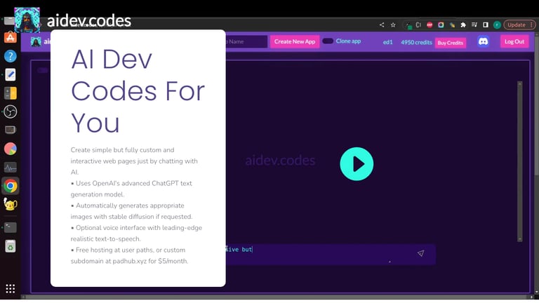 AI Dev Codes website homepage screenshot