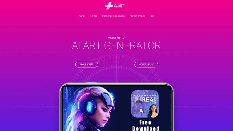 Ai Image Generator - Real AI website homepage screenshot