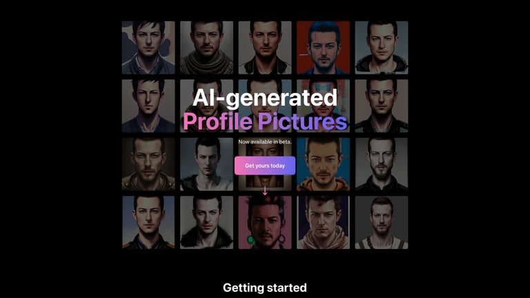AI Profile Pictures website homepage screenshot