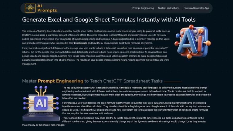 AI Prompts website homepage screenshot