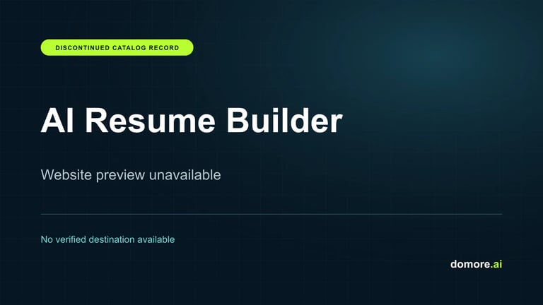 AI Resume Builder catalog placeholder — website preview unavailable