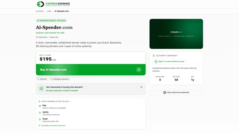 AI Speeder website homepage screenshot