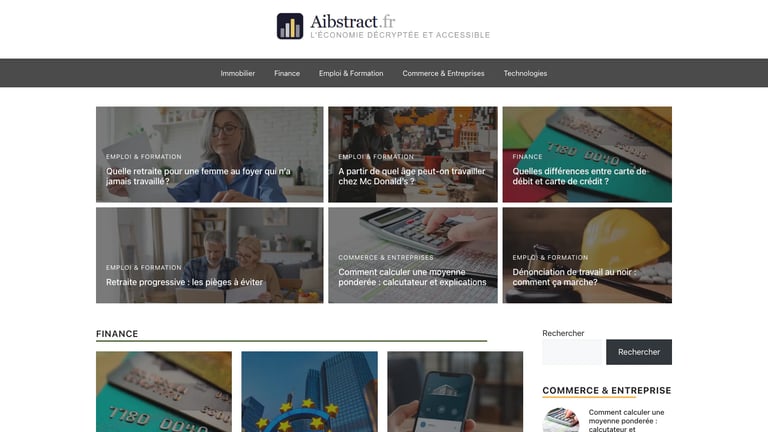 Aibstract.fr website homepage screenshot