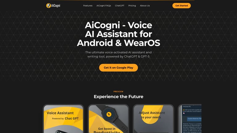 AiCogni website homepage screenshot