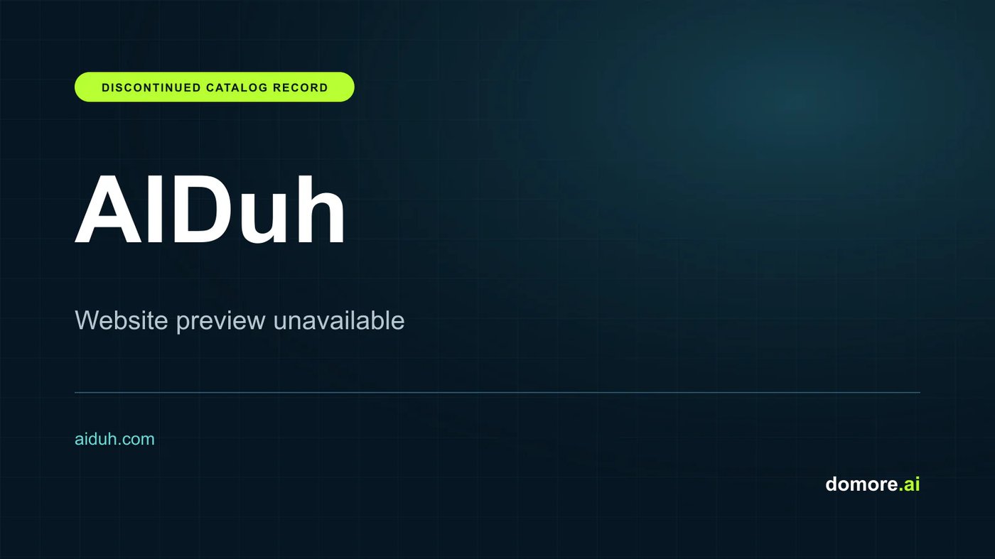 AIDuh catalog placeholder — website preview unavailable