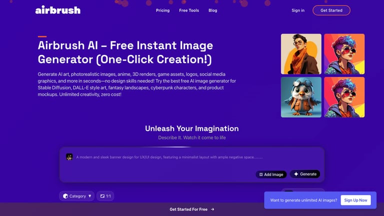 Airbrush website homepage screenshot