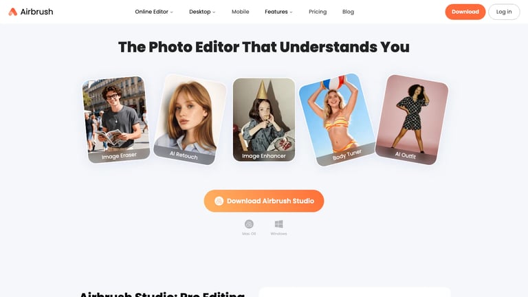 Airbrush website homepage screenshot