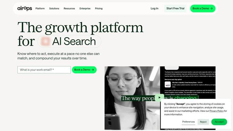 AirOps website homepage screenshot