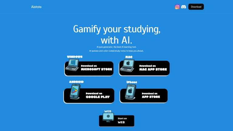 Aistote website homepage screenshot