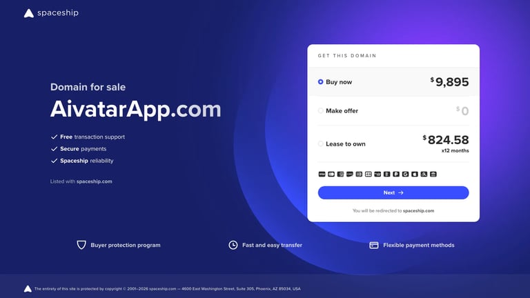 AivatarApp.com website homepage screenshot