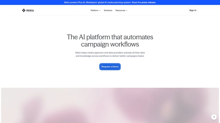 Akkio website homepage screenshot