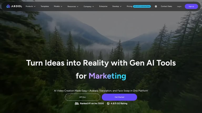AKOOL website homepage screenshot