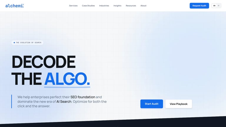 Alchemi website homepage screenshot