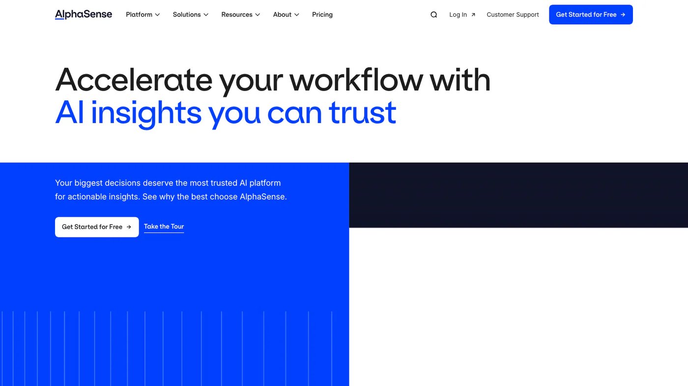 AlphaSense website homepage screenshot