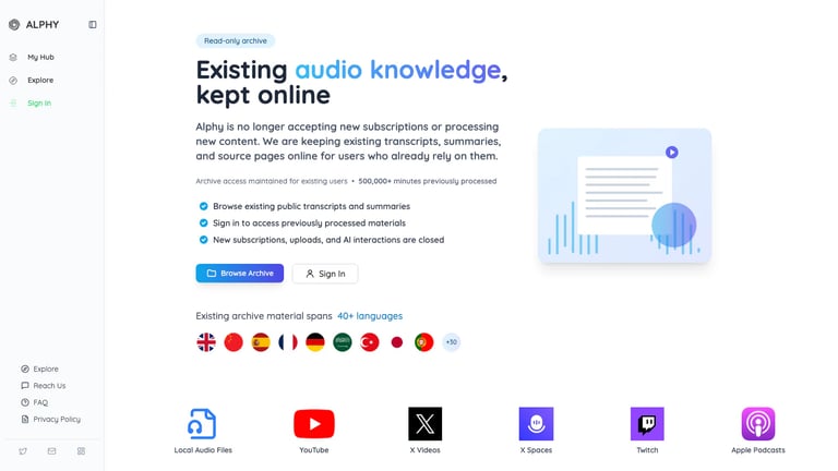 Alphy website homepage screenshot