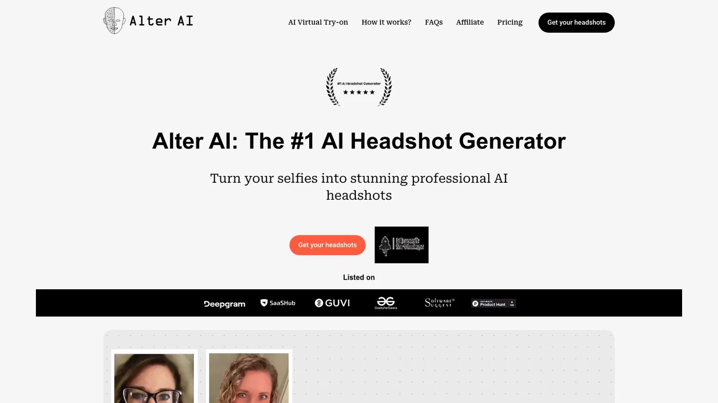 Alter AI website homepage screenshot