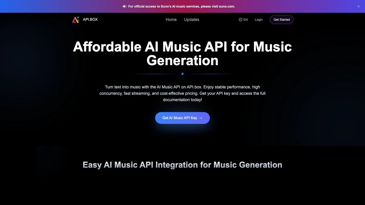 API.box website homepage screenshot