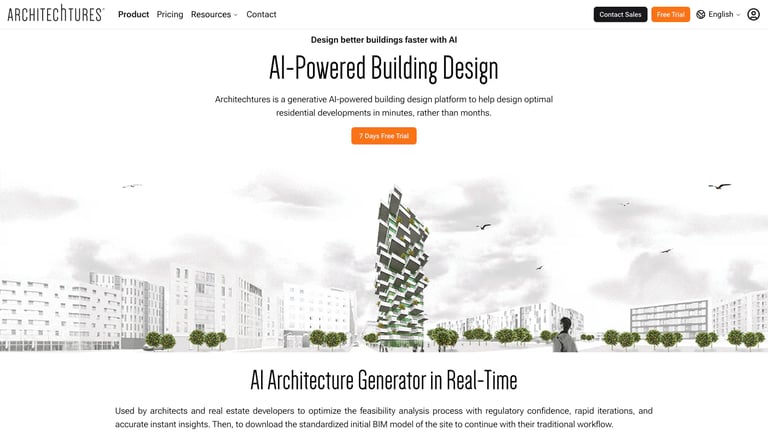Architechtures website homepage screenshot