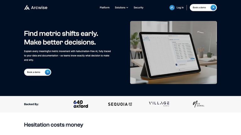 Arcwise website homepage screenshot