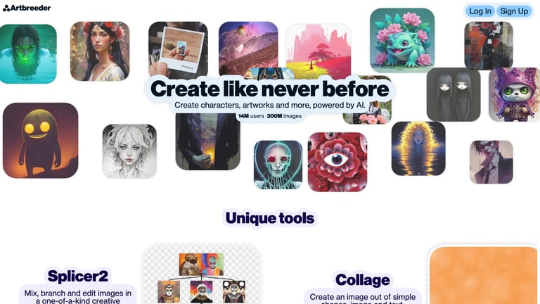 Artbreeder website homepage screenshot