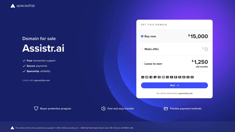 Assistr.ai website homepage screenshot