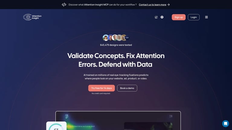 Attention Insight website homepage screenshot