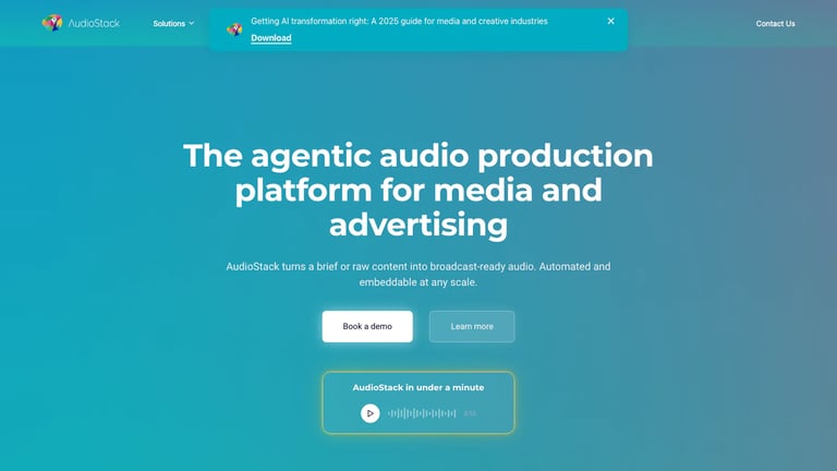AudioStack website homepage screenshot