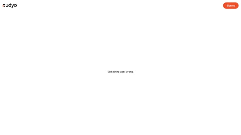 Audyo website homepage screenshot