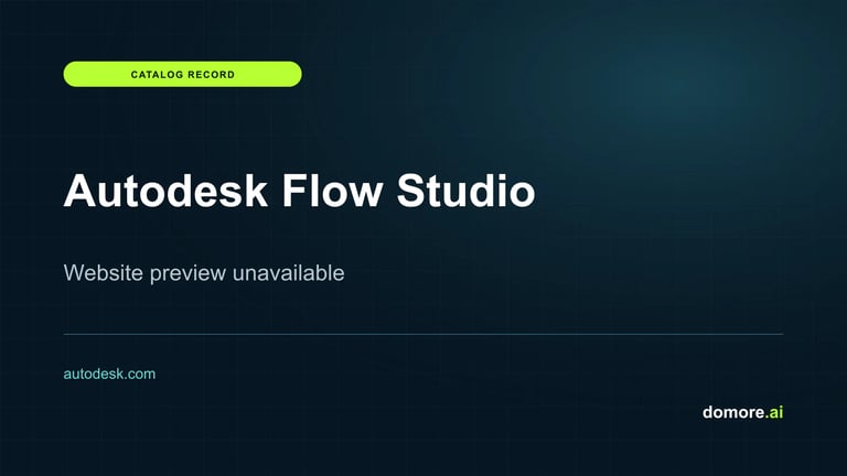 Autodesk Flow Studio catalog placeholder — website preview unavailable