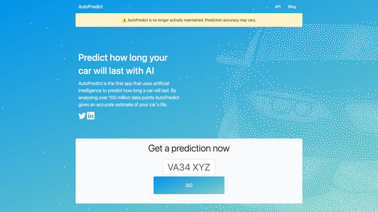 AutoPredict website homepage screenshot