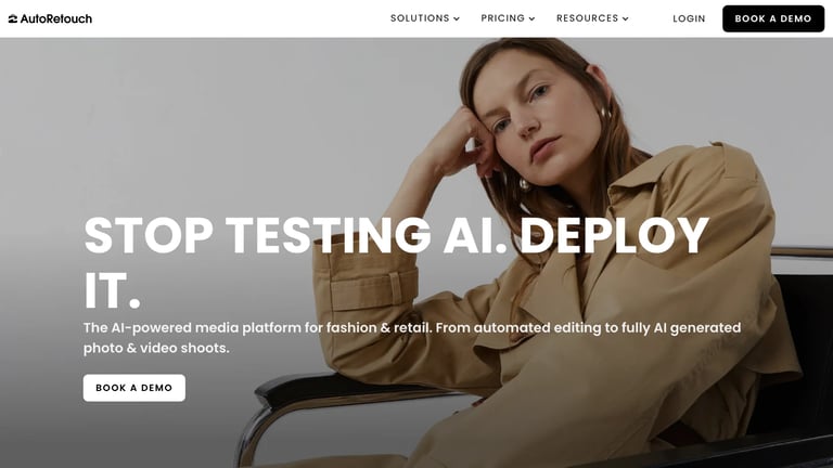 AutoRetouch website homepage screenshot