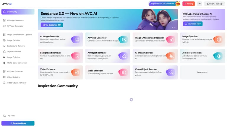AVC.AI website homepage screenshot
