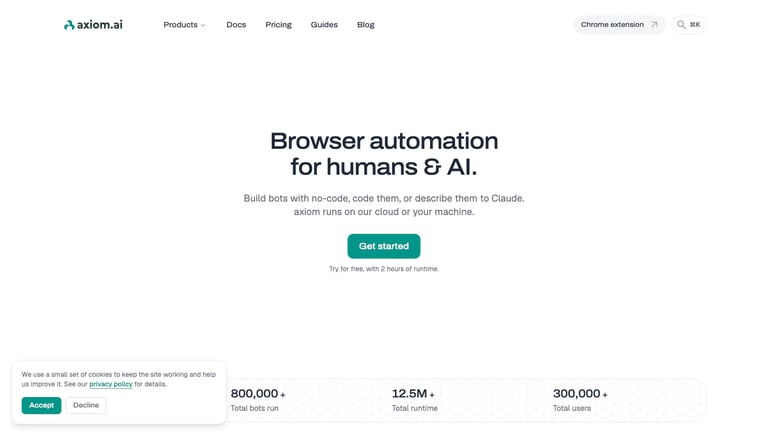 axiom.ai website homepage screenshot