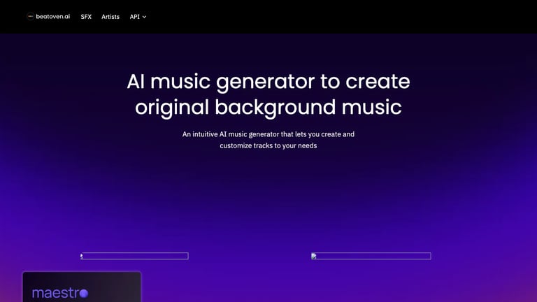 Beatoven.ai website homepage screenshot