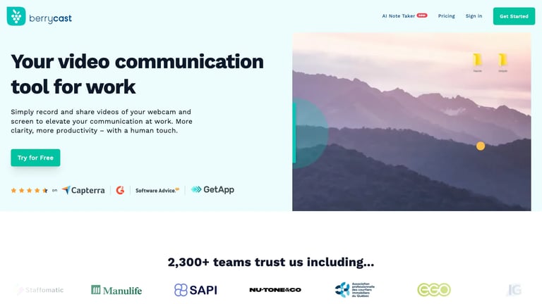 Berrycast website homepage screenshot