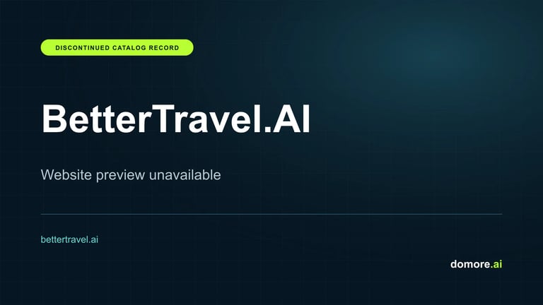 BetterTravel.AI catalog placeholder — website preview unavailable