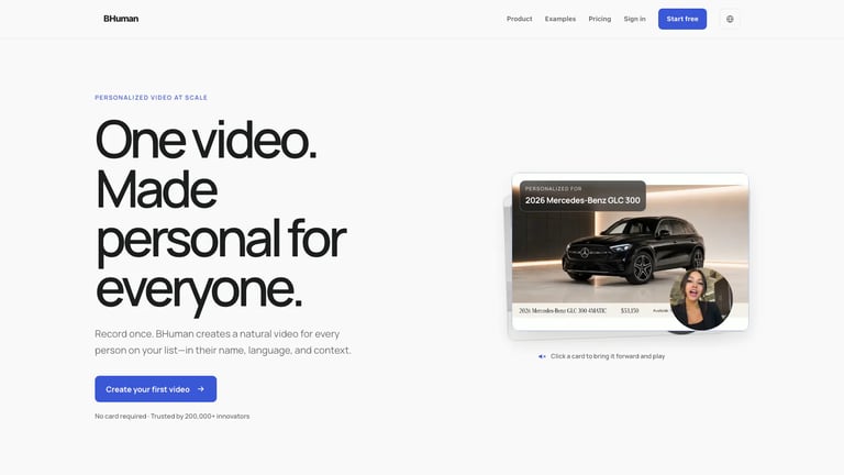 BHuman website homepage screenshot