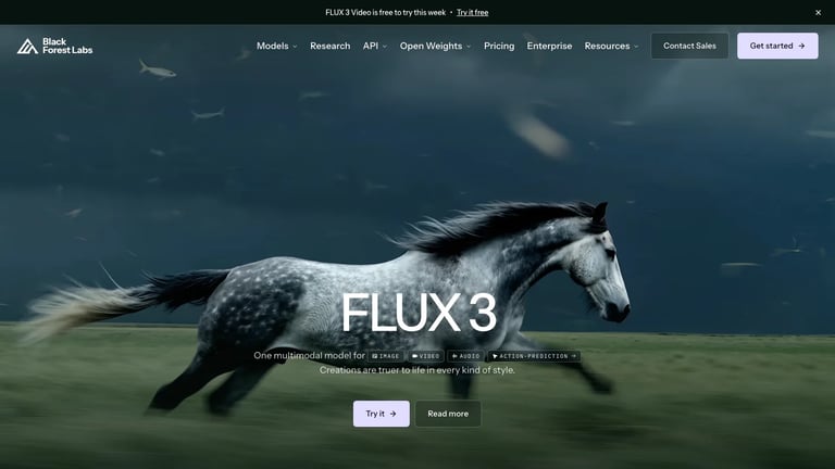 Black Forest Labs website homepage screenshot