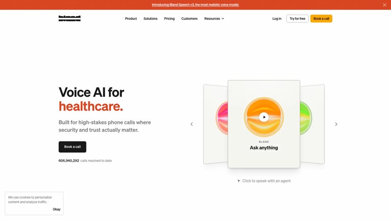 Bland website homepage screenshot