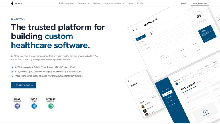 Blaze website homepage screenshot