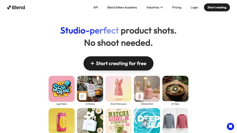 Blend website homepage screenshot