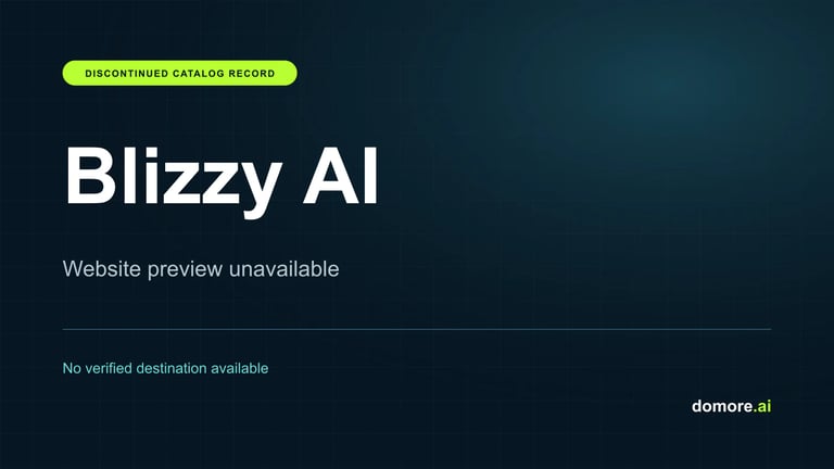 Blizzy AI catalog placeholder — website preview unavailable