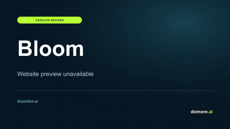 Bloom catalog placeholder — website preview unavailable