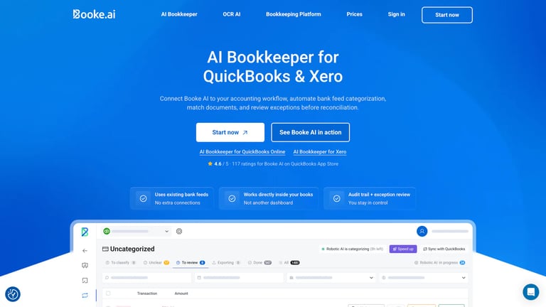 Booke AI website homepage screenshot