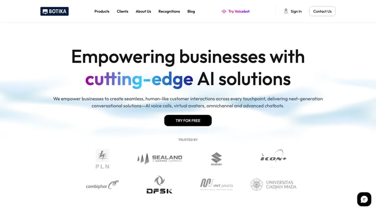 Botika website homepage screenshot
