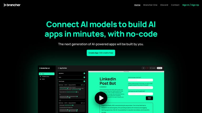 Brancher.ai website homepage screenshot