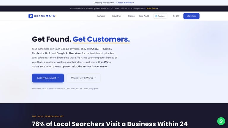 BrandMate website homepage screenshot