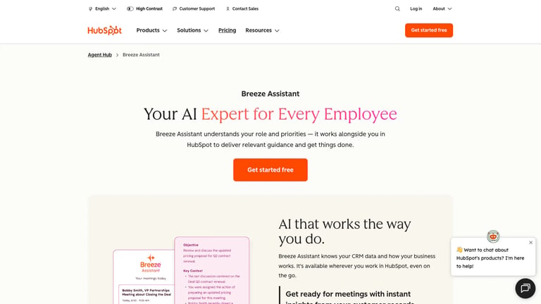 Breeze Assistant website homepage screenshot